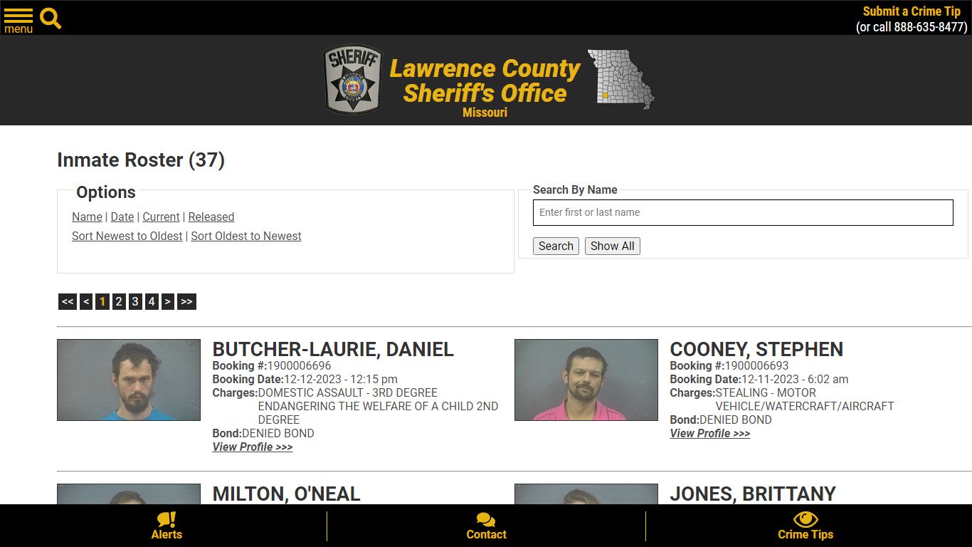 Inmate Roster (33) - Lawrence County Sheriff MO